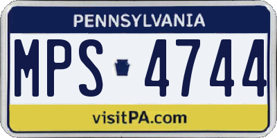 PA license plate MPS4744