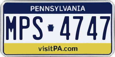 PA license plate MPS4747