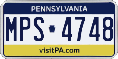 PA license plate MPS4748