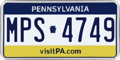 PA license plate MPS4749