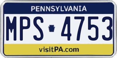PA license plate MPS4753