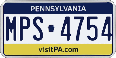PA license plate MPS4754
