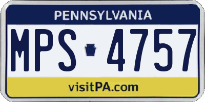 PA license plate MPS4757