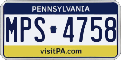 PA license plate MPS4758