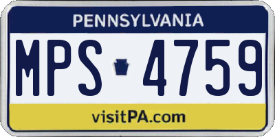 PA license plate MPS4759
