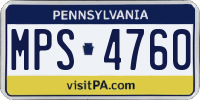 PA license plate MPS4760