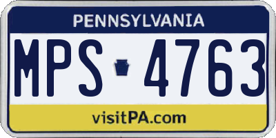 PA license plate MPS4763