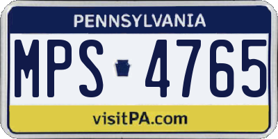 PA license plate MPS4765