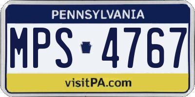 PA license plate MPS4767