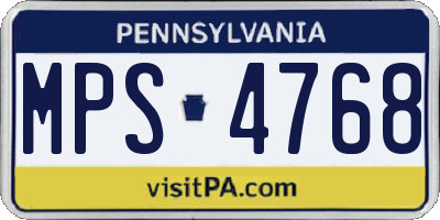 PA license plate MPS4768