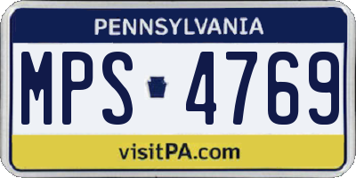 PA license plate MPS4769