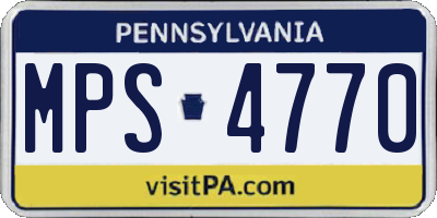 PA license plate MPS4770