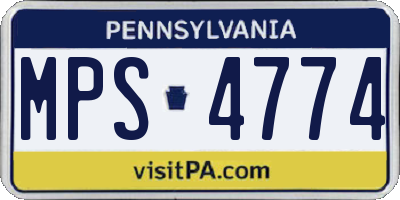 PA license plate MPS4774