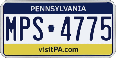 PA license plate MPS4775