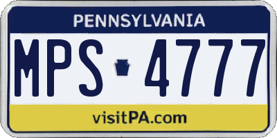 PA license plate MPS4777