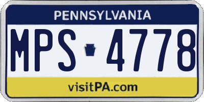 PA license plate MPS4778