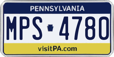 PA license plate MPS4780