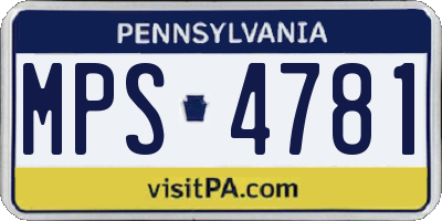 PA license plate MPS4781