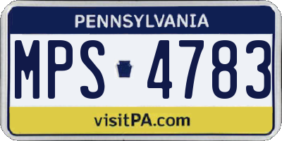 PA license plate MPS4783