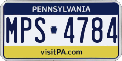 PA license plate MPS4784