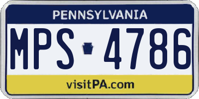 PA license plate MPS4786