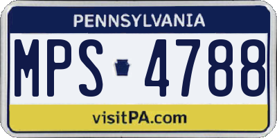 PA license plate MPS4788