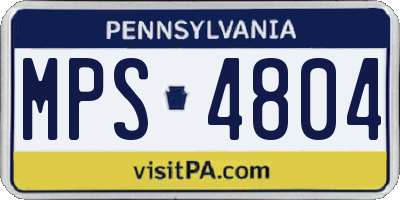 PA license plate MPS4804