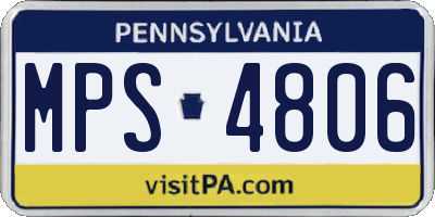 PA license plate MPS4806