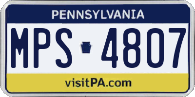 PA license plate MPS4807
