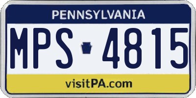 PA license plate MPS4815