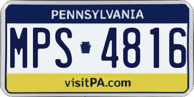 PA license plate MPS4816