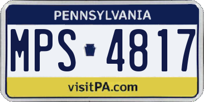 PA license plate MPS4817