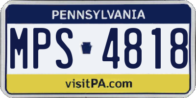 PA license plate MPS4818