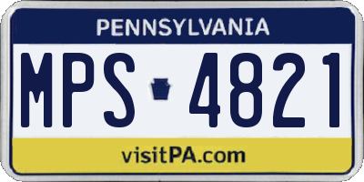 PA license plate MPS4821