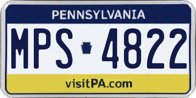 PA license plate MPS4822