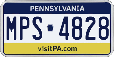 PA license plate MPS4828