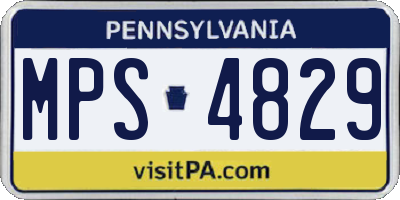 PA license plate MPS4829
