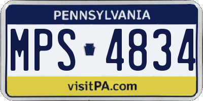 PA license plate MPS4834