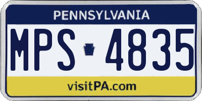 PA license plate MPS4835
