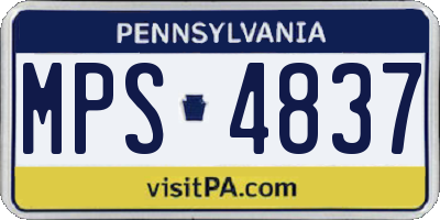 PA license plate MPS4837