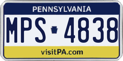 PA license plate MPS4838