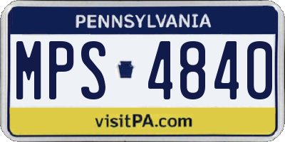 PA license plate MPS4840