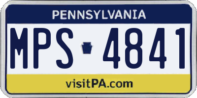 PA license plate MPS4841