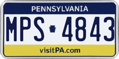 PA license plate MPS4843