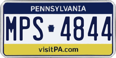 PA license plate MPS4844