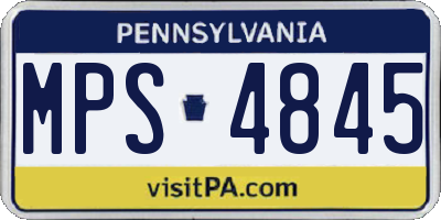 PA license plate MPS4845