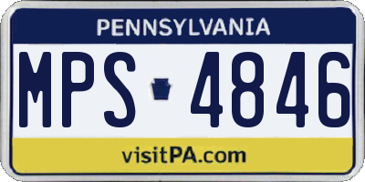 PA license plate MPS4846