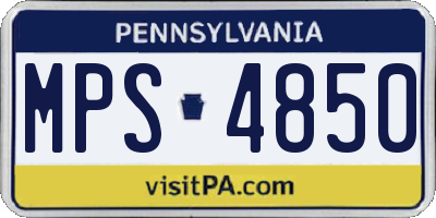 PA license plate MPS4850