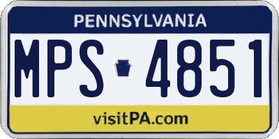 PA license plate MPS4851