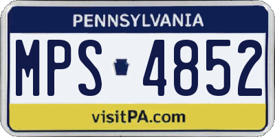 PA license plate MPS4852